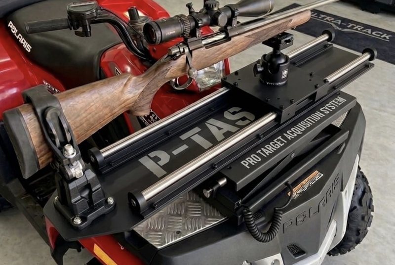REPP P-TAS in matte black powder coat, mounted on a quad bike rack