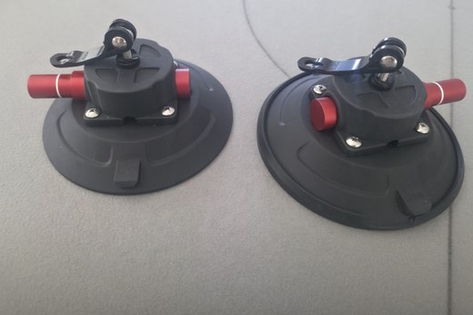 Two 6-inch marine-grade suction mounts on the P-TAS